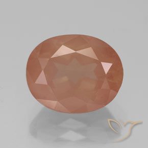 3.75ct Naturel Orange rougeâtre Labradorite andésine, ovale, Transparent / Translucide