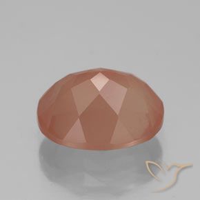 Labradorite andésine Orange rougeâtre naturelle ovale, 3.75 ct, Transparent / Translucide