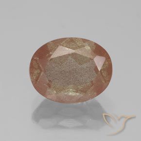 2.61ct Naturel Orange chaud Labradorite andésine, ovale, Transparent / Translucide