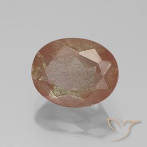 Labradorite andésine Orange chaud naturelle ovale, 2.61 ct, Transparent / Translucide