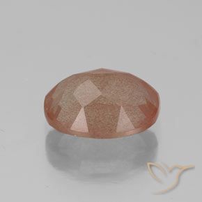 Labradorite andésine Orange chaud naturelle ovale, 2.61 ct, Transparent / Translucide