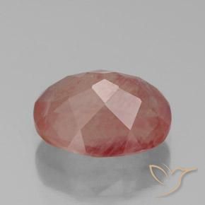 Labradorite andésine Rouge-orange naturelle ovale, 3.36 ct, Transparent / Translucide