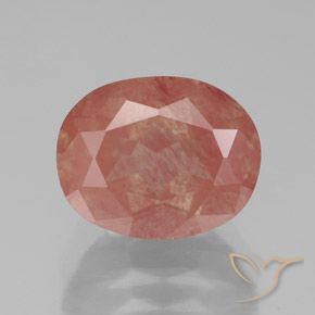 3.07ct Naturel Orange rougeâtre pâle Labradorite andésine, ovale, Transparent / Translucide
