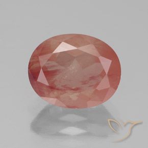 Andésine labradorite rouge naturelle transparent, 2,57 ct, transparent / translucide