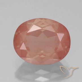 Labradorite andésine Rouge moyen naturelle ovale, 3.59 ct, Transparent / Translucide