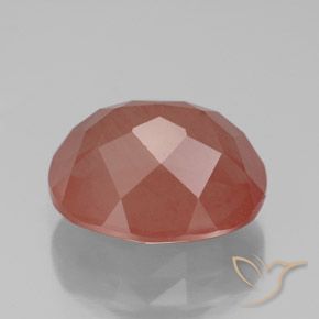 Labradorite andésine Orange rougeâtre pâle naturelle ovale, 3.85 ct, Transparent / Translucide