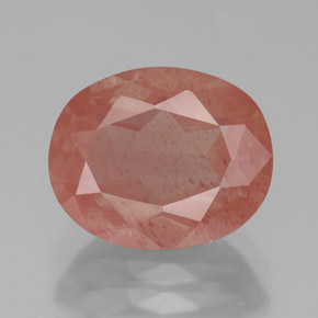 Andésine labradorite rouge naturelle coupe ovale, 3,36 ct, translucide