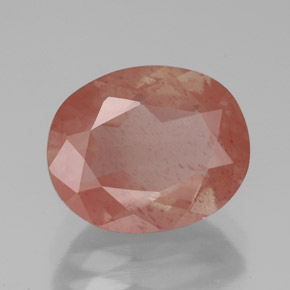 Andésine labradorite rouge naturelle coupe ovale, 3,36 ct, translucide