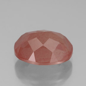 Andésine labradorite rouge naturelle coupe ovale, 3,36 ct, translucide