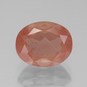 Andésine labradorite rouge naturelle coupe ovale, 2,79 ct, translucide