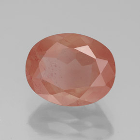Andésine labradorite rouge naturelle coupe ovale, 2,79 ct, translucide