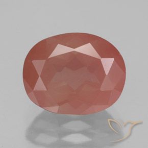 3.44ct Naturel Orange rougeâtre pâle Labradorite andésine, ovale, Transparent / Translucide