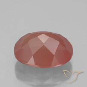 Labradorite andésine Orange rougeâtre pâle naturelle ovale, 3.44 ct, Transparent / Translucide