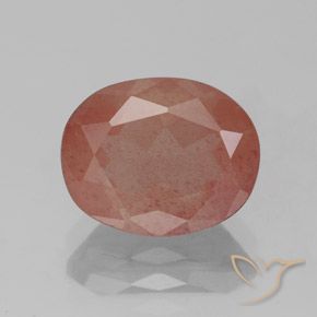 2.69ct Naturel Orange rougeâtre pâle Labradorite andésine, ovale, Transparent / Translucide