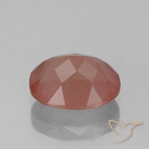 Labradorite andésine Orange rougeâtre pâle naturelle ovale, 2.69 ct, Transparent / Translucide
