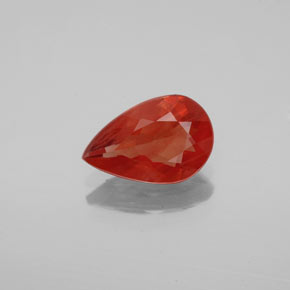 Labradorite andésine Rouge orange naturelle En forme de poire, 0.87 ct, VS-SI