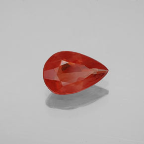 Labradorite andésine Rouge orange naturelle En forme de poire, 0.87 ct, VS-SI