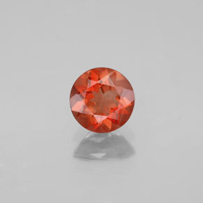 Andésine labradorite orange naturelle coupe roude, 0,62 ct, VS