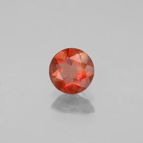 Andésine labradorite orange naturelle coupe roude, 0,62 ct, VS