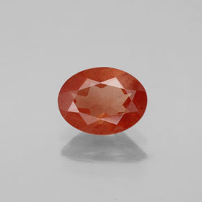 Labradorite andésine Rouge orange naturelle Coupe ovale, 0.96 ct, VS-SI