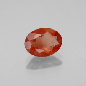 Labradorite andésine Rouge orange naturelle Coupe ovale, 0.96 ct, VS-SI