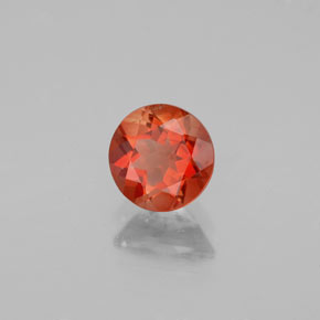 Labradorite andésine Rouge orange naturelle Coupe roude, 0.70 ct, VS