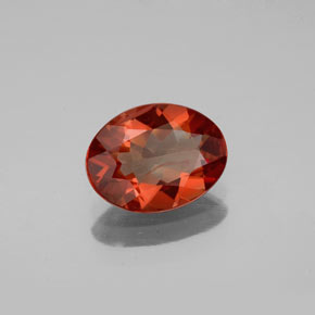 Labradorite andésine Rouge orange naturelle Coupe ovale, 0.99 ct, VS-SI