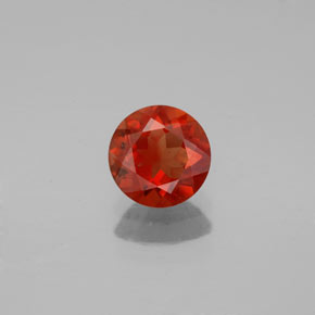 Labradorite andésine Rouge orange naturelle Coupe roude, 0.67 ct, VS-SI