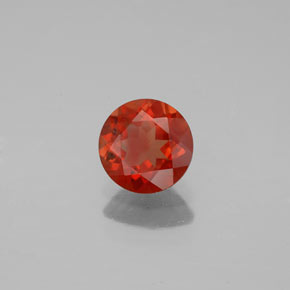 Labradorite andésine Rouge orange naturelle Coupe roude, 0.67 ct, VS-SI