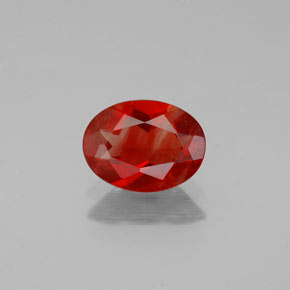 Andésine labradorite rouge naturelle coupe ovale, 0,80 ct, VS-SI