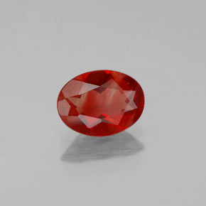 Andésine labradorite rouge naturelle coupe ovale, 0,80 ct, VS-SI