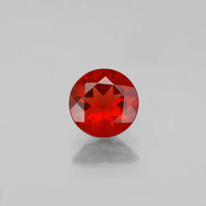 Andésine labradorite rouge naturelle coupe roude, 0,62 ct, VS-SI