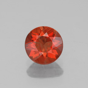 Andésine labradorite rouge naturelle coupe roude, 0,55 ct, VS