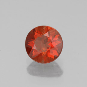 Andésine labradorite rouge naturelle coupe roude, 0,55 ct, VS