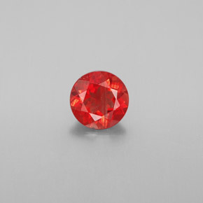 Andésine labradorite orange naturelle coupe roude, 0,87 ct, VS-SI