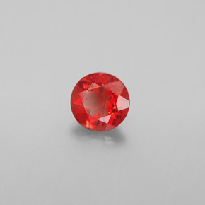 Andésine labradorite orange naturelle coupe roude, 0,87 ct, VS-SI