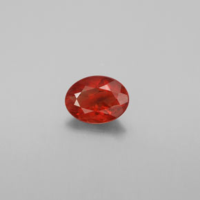 Andésine labradorite orange naturelle coupe ovale, 0,66 ct, VS-SI