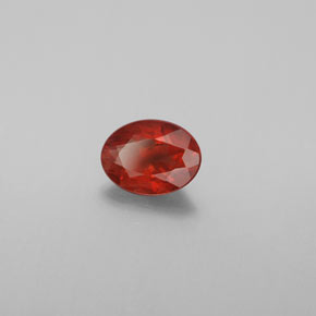 Andésine labradorite orange naturelle coupe ovale, 0,66 ct, VS-SI