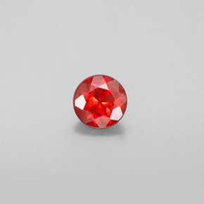 Andésine labradorite orange naturelle coupe roude, 0,63 ct, VS