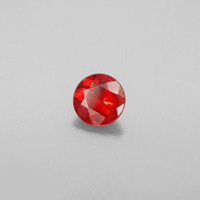 Andésine labradorite orange naturelle coupe roude, 0,63 ct, VS