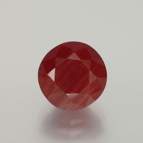 Andésine labradorite rouge naturelle coupe roude, 2,81 ct, translucide
