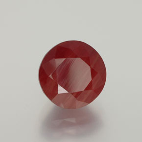Andésine labradorite rouge naturelle coupe roude, 2,81 ct, translucide