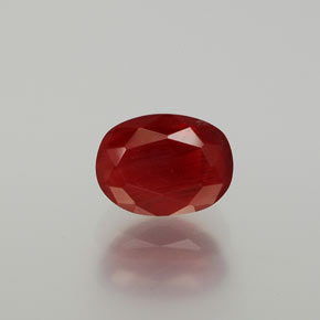 Andésine labradorite rouge naturelle coupe ovale, 1,63 ct, translucide