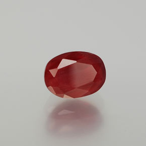 Andésine labradorite rouge naturelle coupe ovale, 1,63 ct, translucide