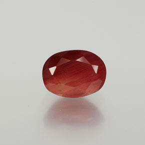 Andésine labradorite rouge naturelle coupe ovale, 1,47 ct, translucide