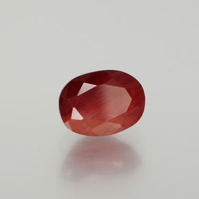 Andésine labradorite rouge naturelle coupe ovale, 1,47 ct, translucide