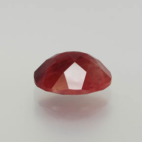 Labradorite andésine Miel Rouge naturelle Coupe ovale, 2.40 ct, Translucide