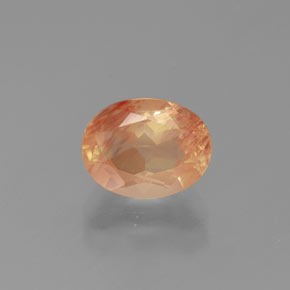Labradorite andésine Miel Orange naturelle Coupe ovale, 2.00 ct, Transparent