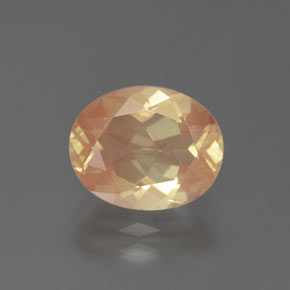 Andésine labradorite orange naturelle coupe ovale, 2,76 ct, transparent
