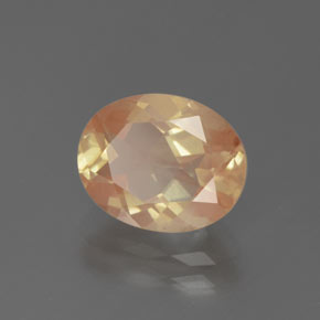 Andésine labradorite orange naturelle coupe ovale, 2,76 ct, transparent